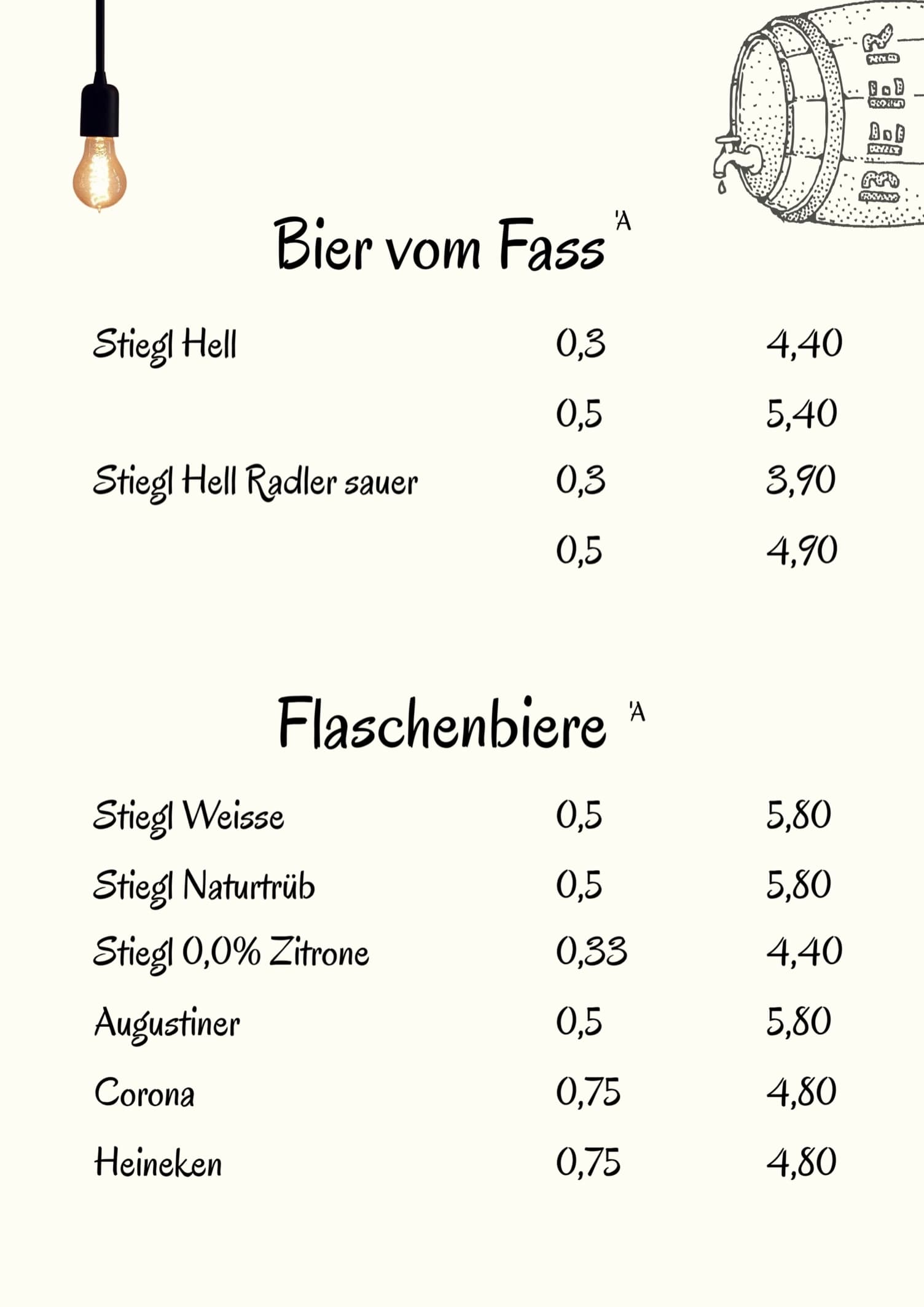 Getränkekarte Seite 3